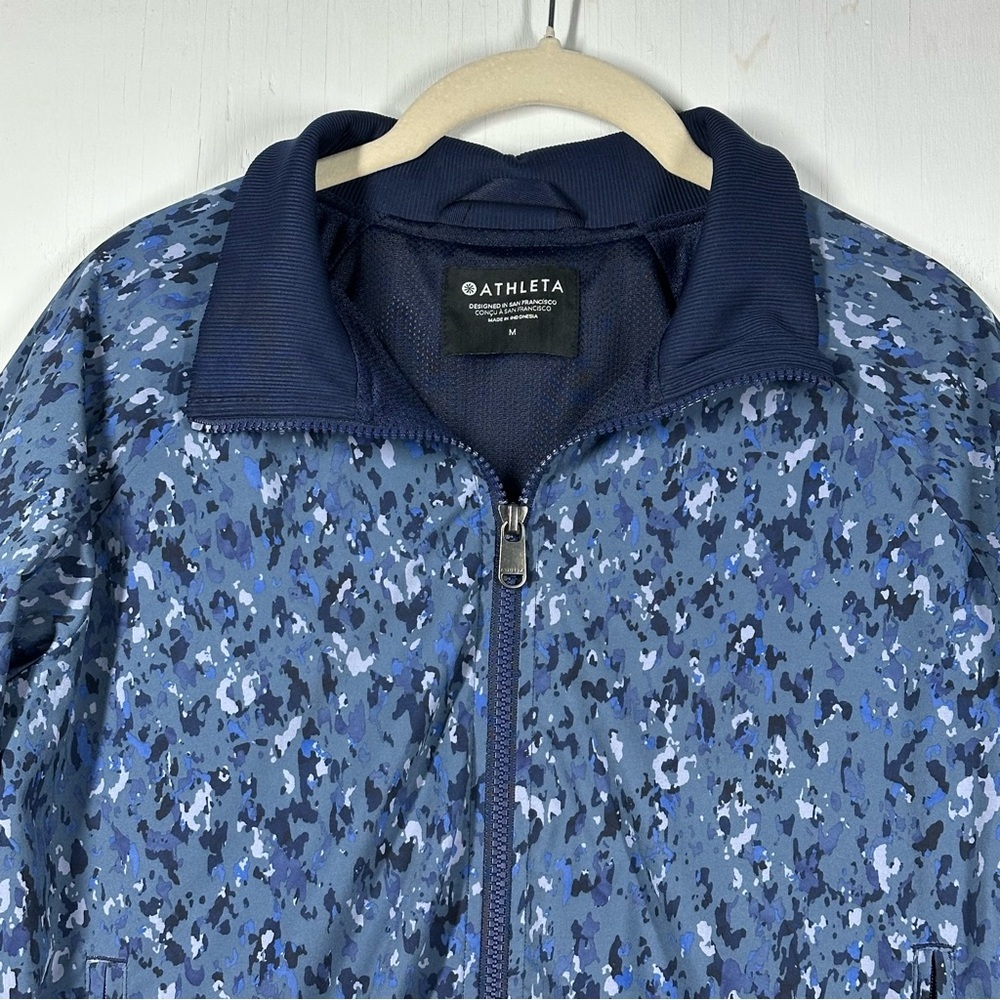 Athleta Blue Patterned Bomber Jacket - image 4